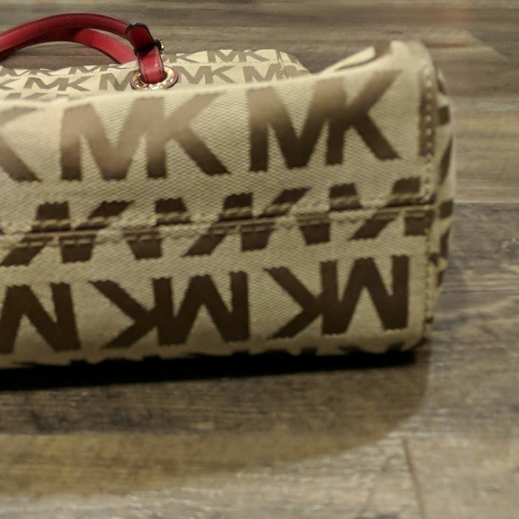 Michael Michael Kors Large Logo Tote with Red Leather Handles - Picture 6 of 6